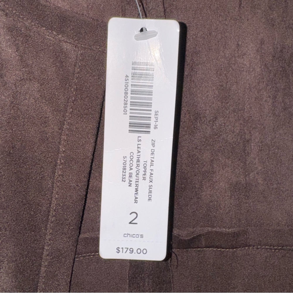 Chico’s Zip-Detail Faux-Suede Jacket. - Picture 5 of 8